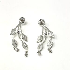 New Anthropologie BHLDN Miss Ellie Silver Leaf Drop Earrings